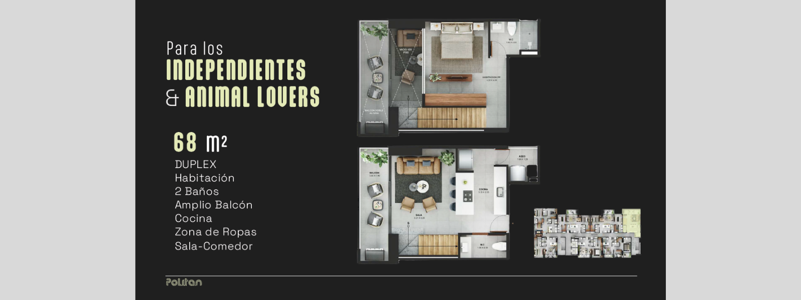 POLITAN BY THE YARD – PARA LOS INDEPENDIENTES ANIMAL LOVERS 68 m2