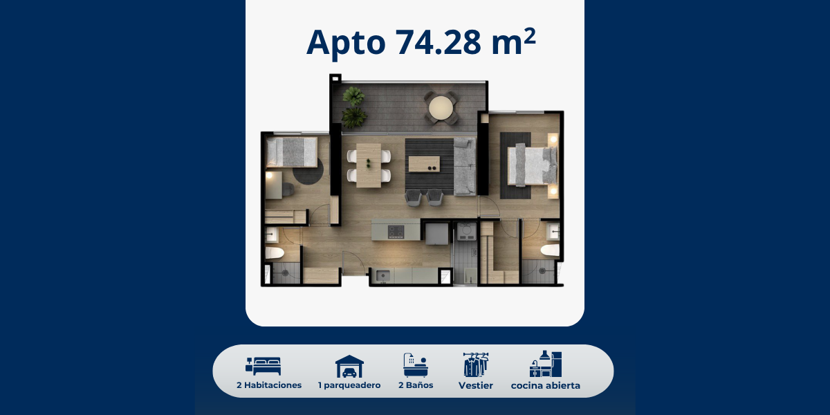 STATE DISTRITO DE COLORES. APARTAMENTO 74.28 m²