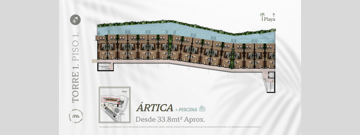 Plano MAWALA – BAHÍA SECRETA: LUJO Y EXCLUSIVIDAD FRENTE AL MAR 32.96 m²