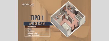 POP UP LIVING Barranquilla Tipo 1 de 32 m²
