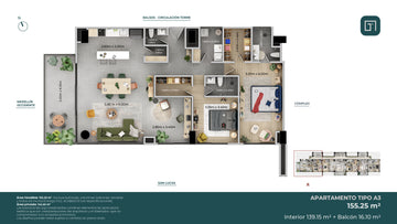 TREEBAL, APARTAMENTO DE 155.65 m²