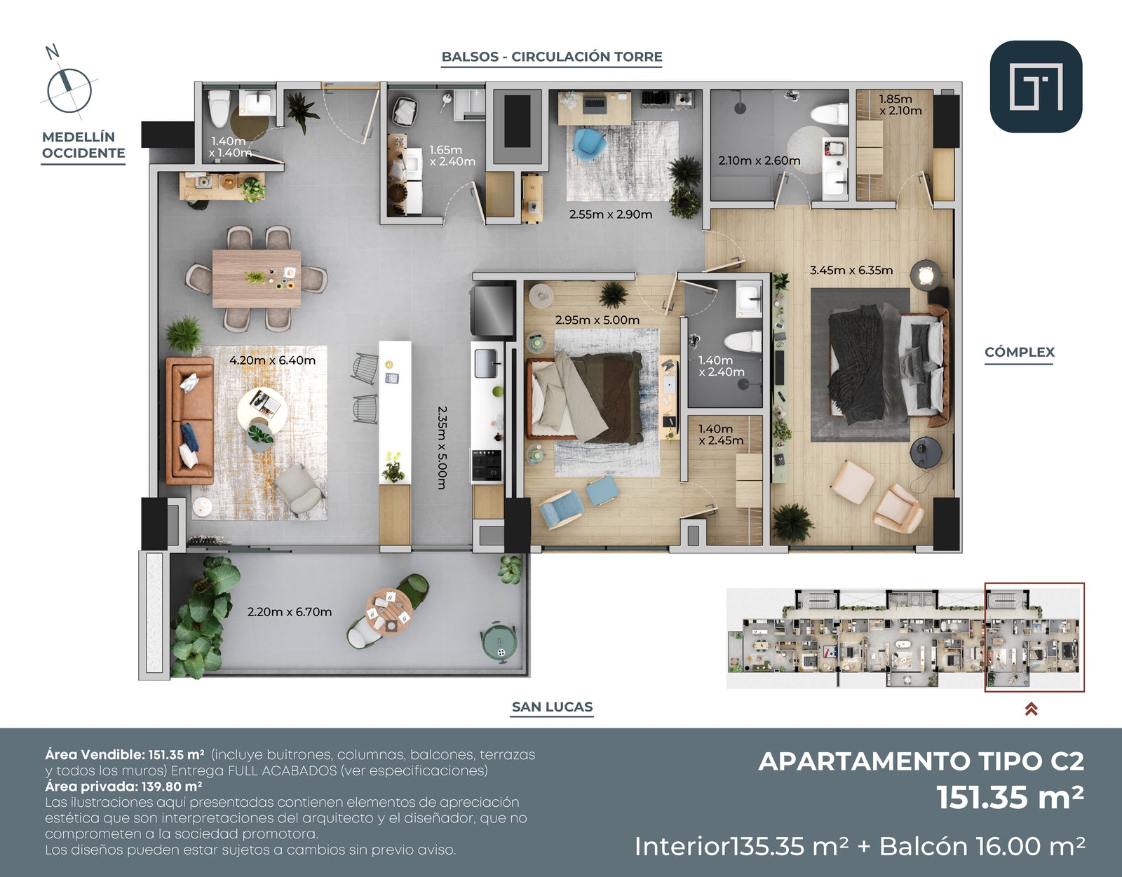 TREEBAL, APARTAMENTO DE 151.35 m²