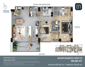 TREEBAL, APARTAMENTO DE 151.35 m²